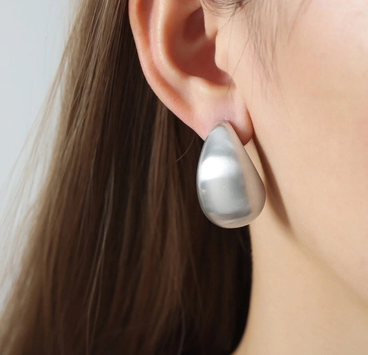 MATTE GOLD & STEEL HIP HOP PUNK SOLID EAR STUD