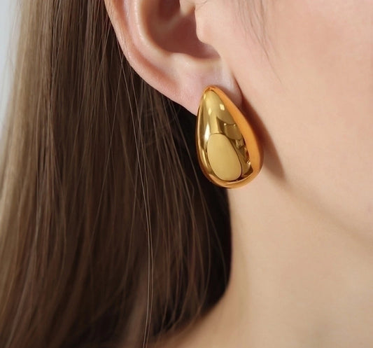 GLOSSY STEEL HIP HOP PUNK EAR STUD