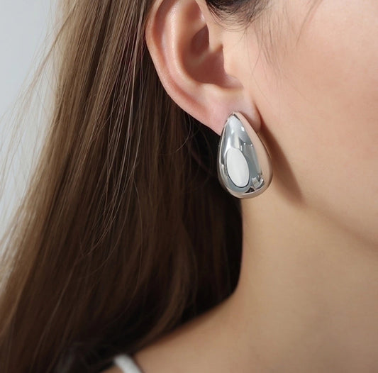 GLOSSY STEEL HIP HOP PUNK EAR STUD